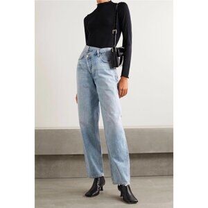 Agolde Criss Cross Jeans Sz 25 Blue Denim Light Wash